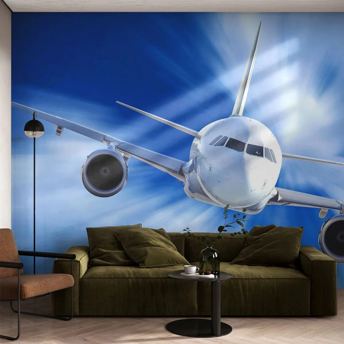 Self-Adhesive Photo Wallpaper Deluxe Sticker - Faster than the Wind in the Sky - Plane, Aircraft, Travels - 100x70 cm