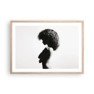 Poster in light oak frame - Like a Flower on a Thin Stem - 70x50 cm