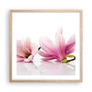 Poster in light oak frame - Delicate Like a Spring Breeze - 50x50 cm
