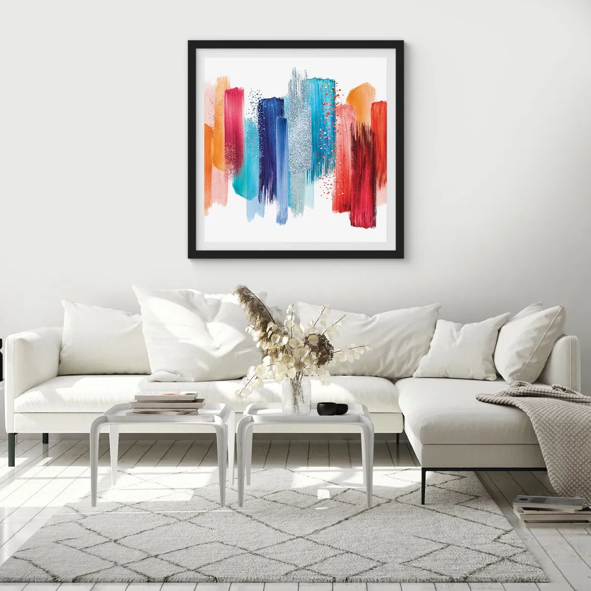 Poster in black frame - Up and Down - 60x60 cm
