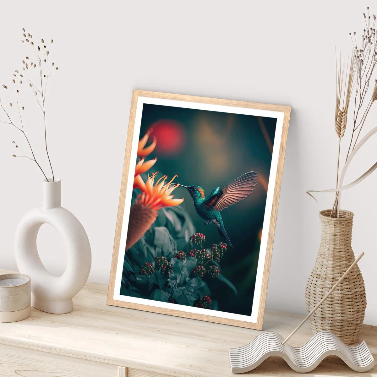Poster in light oak frame - Really Colourful Life - 30x40 cm