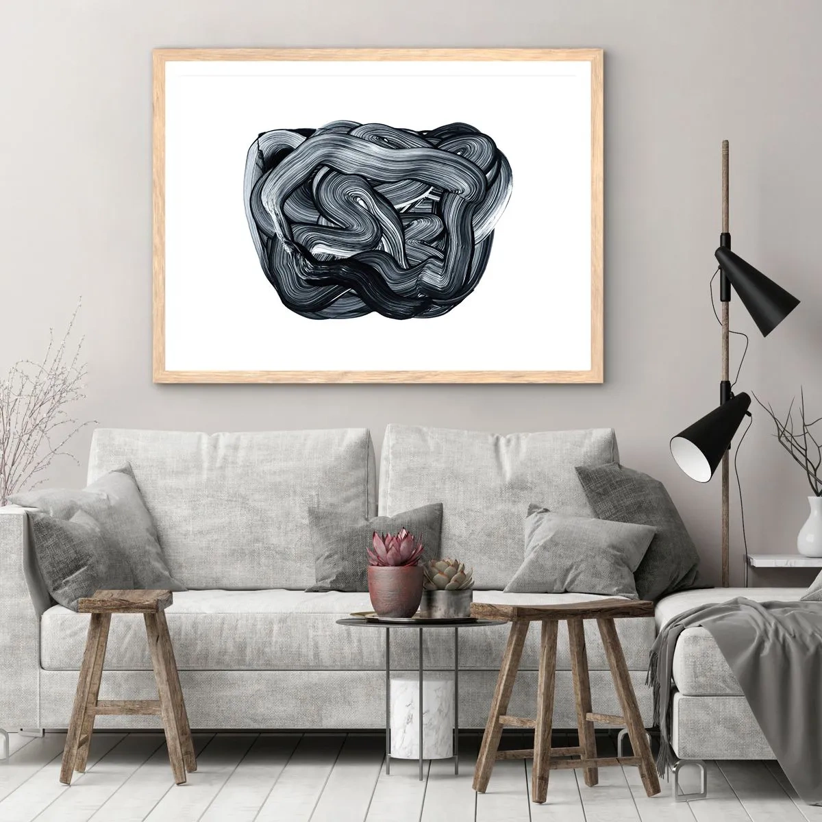 Poster in light oak frame - It's Not So simple - 100x70 cm