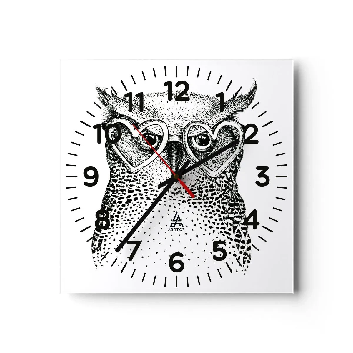 Wall clock - Clock on glass - Wise And With Love - 40x40 cm