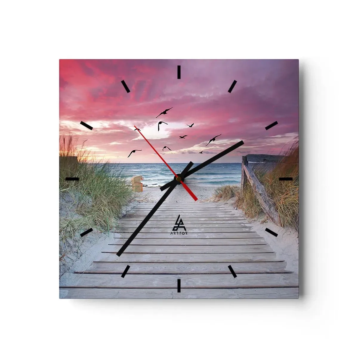 Wall clock - Clock on glass - Baltic Impression - 40x40 cm