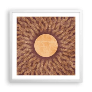 Poster in white frmae - Sun Icon - 50x50 cm