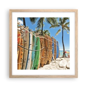 Poster in light oak frame - Sunny Fun - 40x40 cm