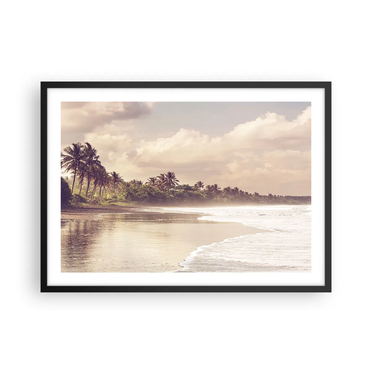 Poster in black frame - Caress of the Waves - 70x50 cm