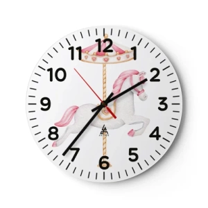 Wall clock - Clock on glass - Off the Hoofs - 30x30 cm
