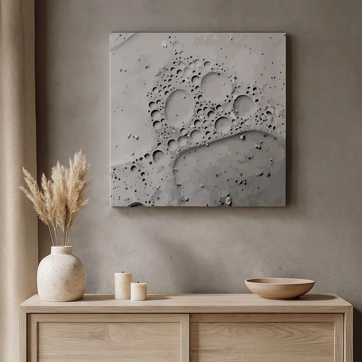 Canvas picture - Foamy Footprint - 30x30 cm