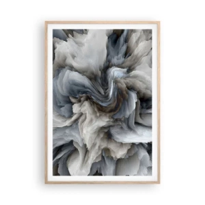 Poster in light oak frame - Stone and Flower - 70x100 cm