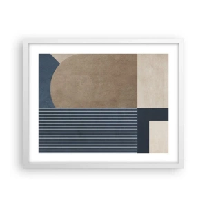Poster in white frmae - Composition of Simplicity and Curvature - 50x40 cm