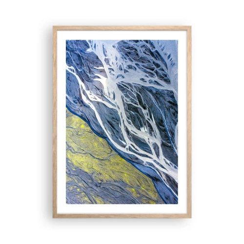 Poster in light oak frame - Cave Paintings of Nature - 50x70 cm