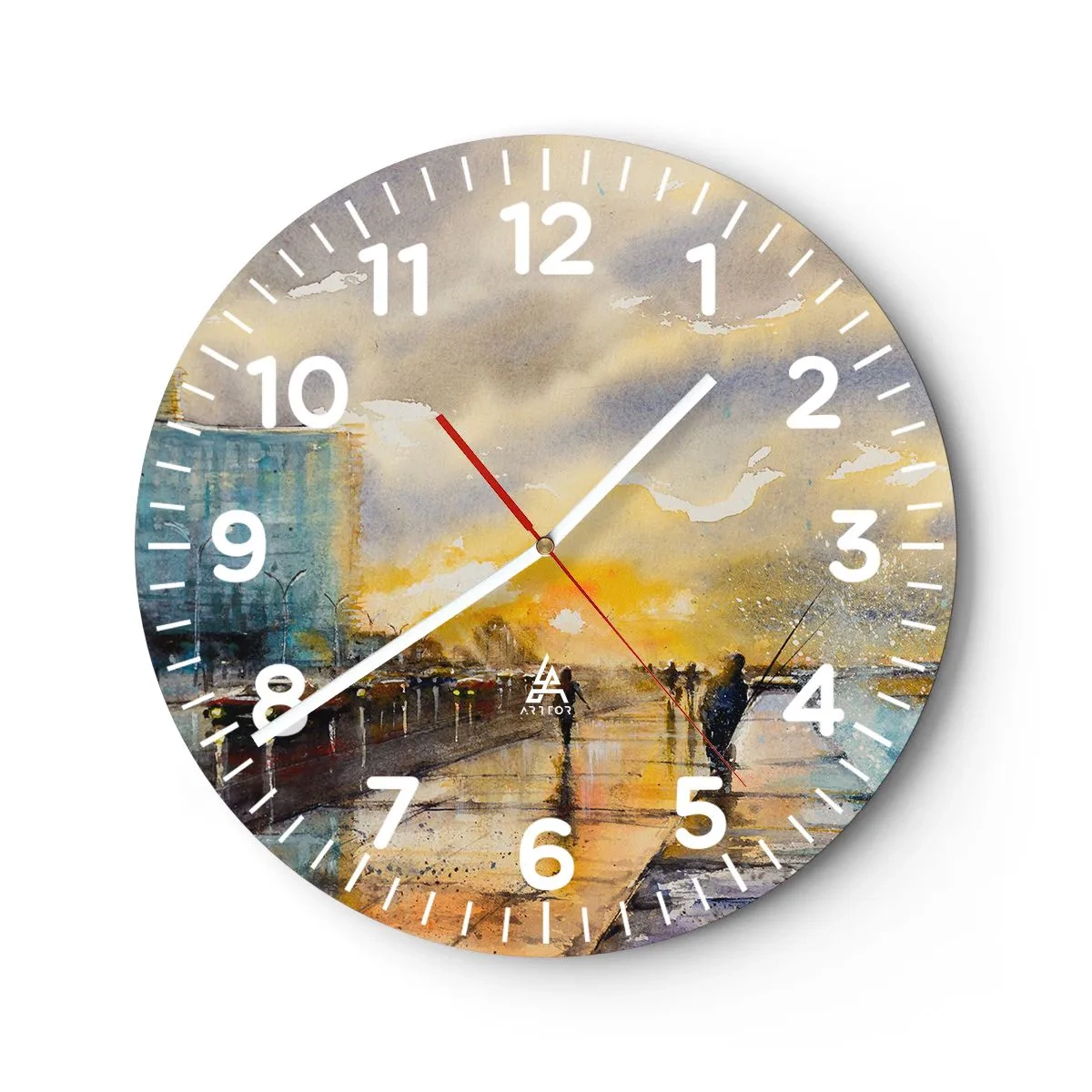 Wall clock - Clock on glass - Life On the Coast - 40x40 cm