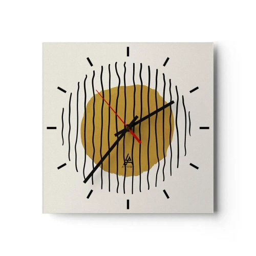 Wall clock - Clock on glass - Abstract Shivering from Heat - 40x40 cm