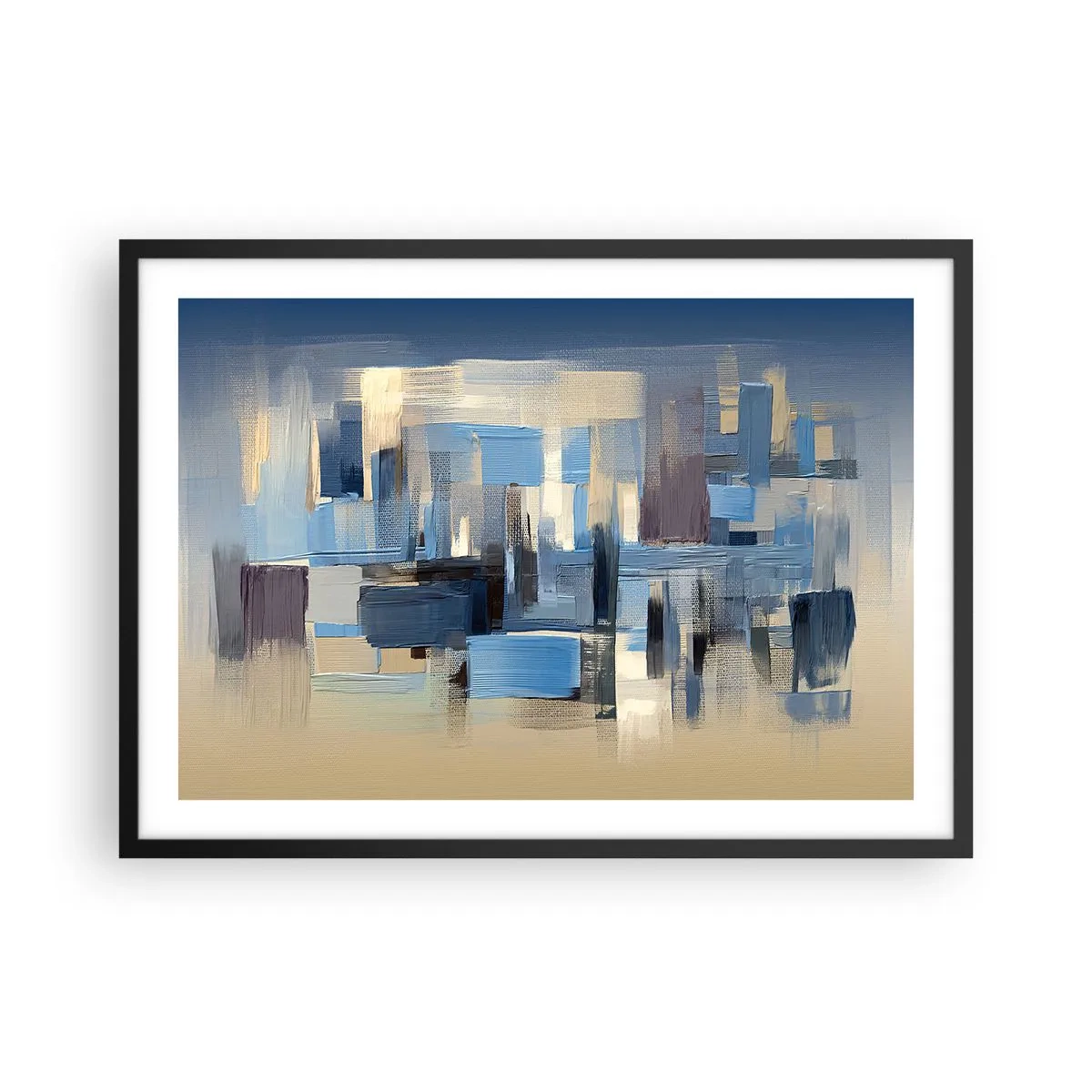 Poster in black frame - Blue Construction - 70x50 cm