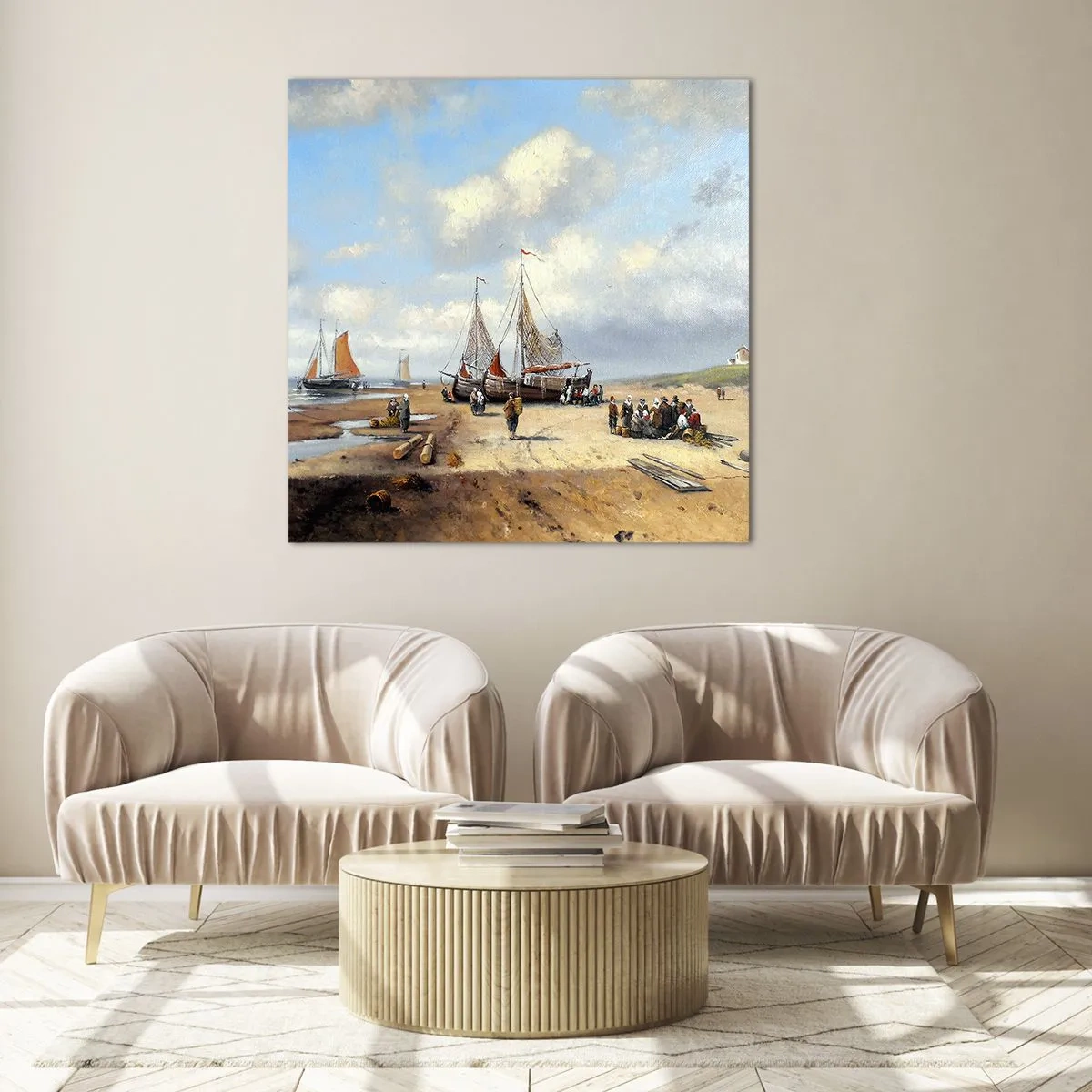 Glass picture - After a Successful Catch - 30x30 cm