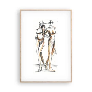 Poster in light oak frame - Study of Grace - 70x100 cm