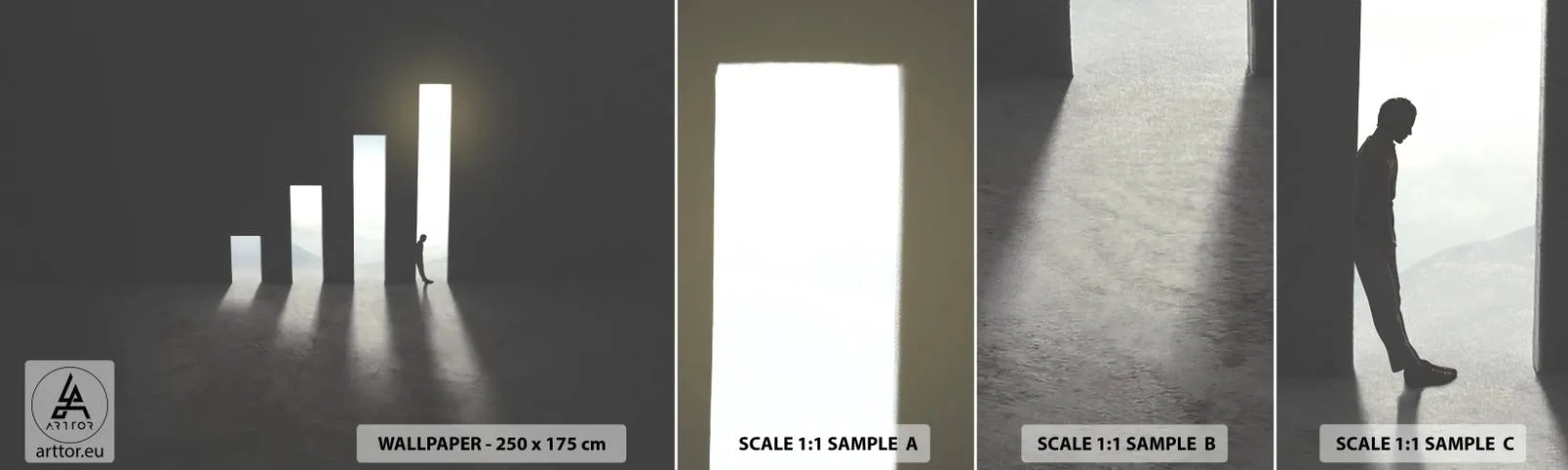 Photo Wallpaper Sample Self-Adhesive Deluxe Sticker - Success - Impression - Business, Architecture, Man - 100x30 cm