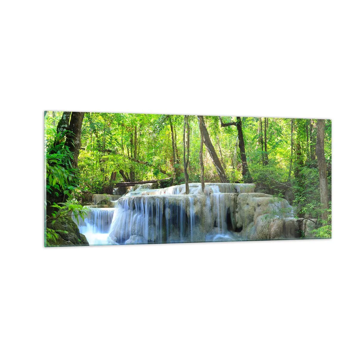 Glass picture - Drowning in Turquoise and Green - 100x40 cm