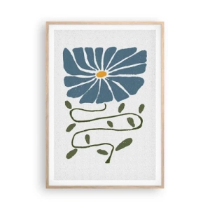 Poster in light oak frame - Twig to Flower - 70x100 cm