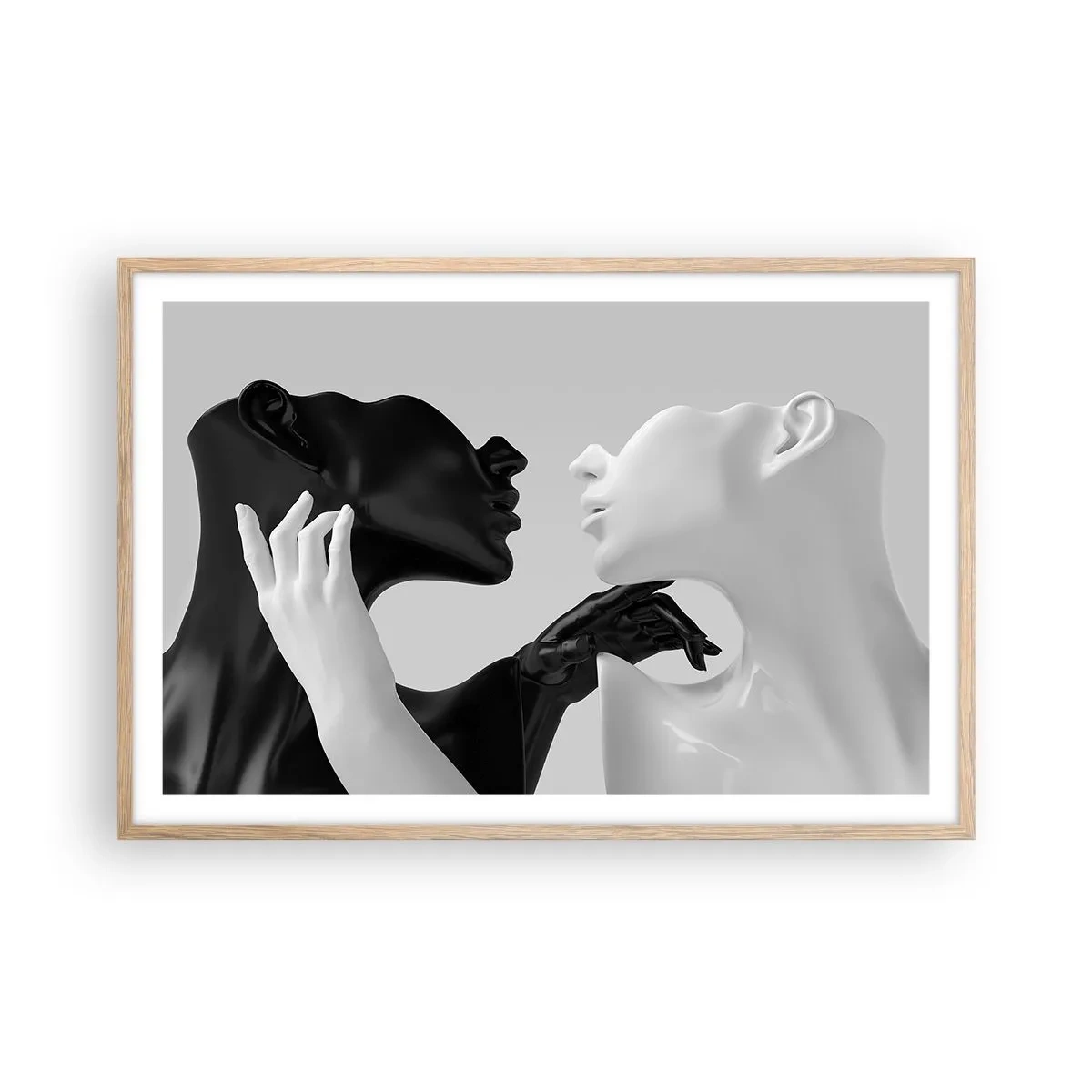 Poster in light oak frame - Attraction - Desire - 91x61 cm