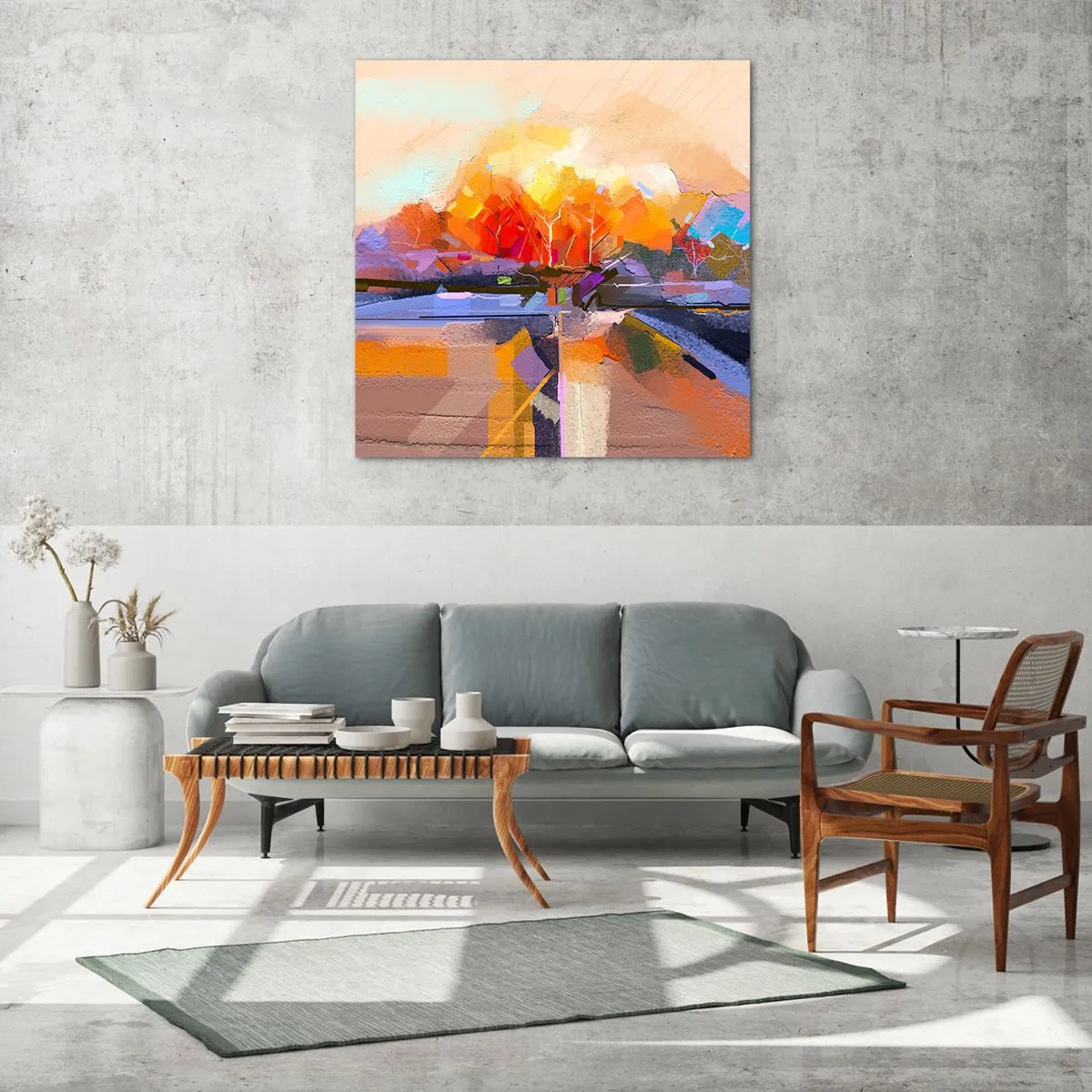 Glass picture - Autumn Has Arrived - 30x30 cm