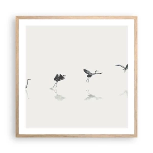 Poster in light oak frame - Four Simple Steps - 60x60 cm