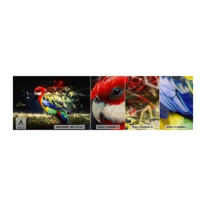 Photo Wallpaper Sample Premium Sand - Messenger of Light - Abstraction, Parrot, Bird - 100x30 cm