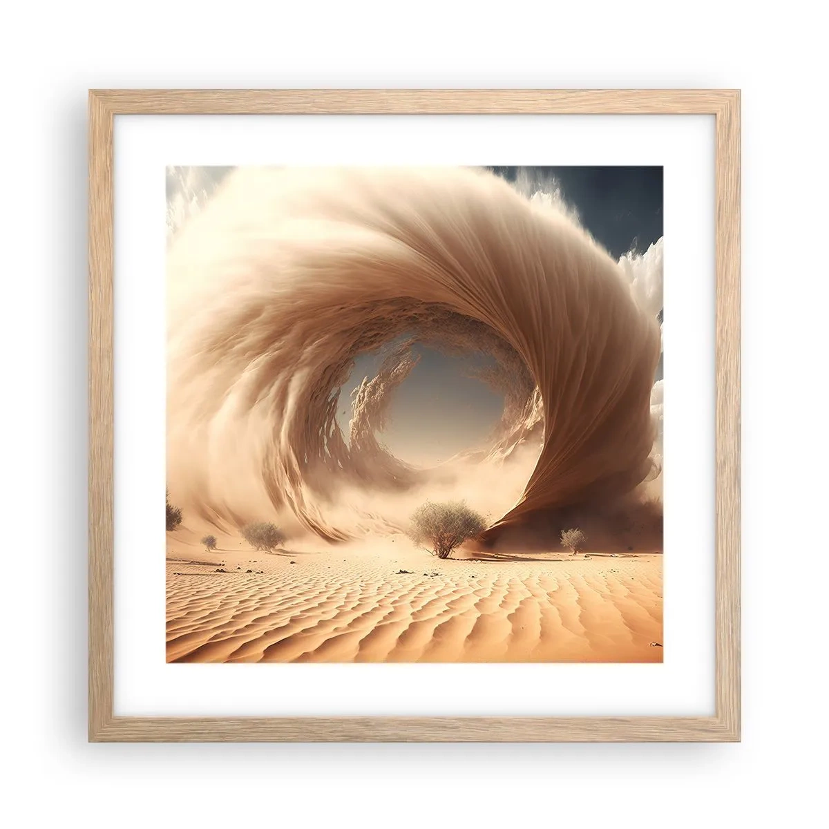 Poster in light oak frame - Open Portal - 40x40 cm