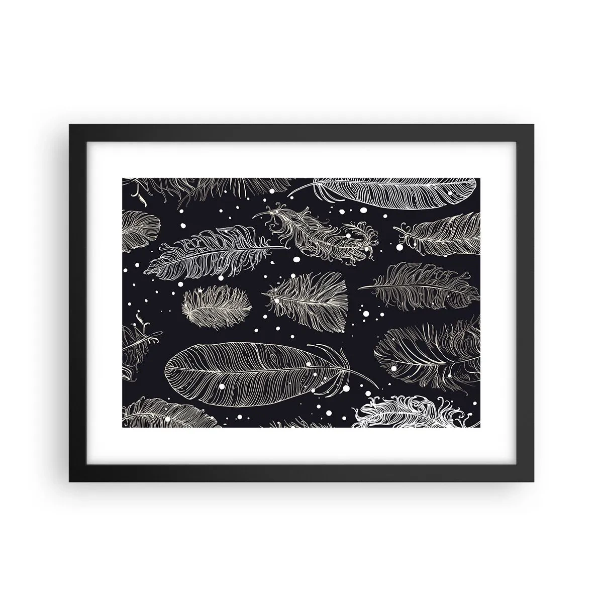 Poster in black frame - Feathery Lace - 40x30 cm