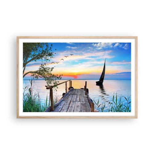 Poster in light oak frame - Good Evening - 91x61 cm