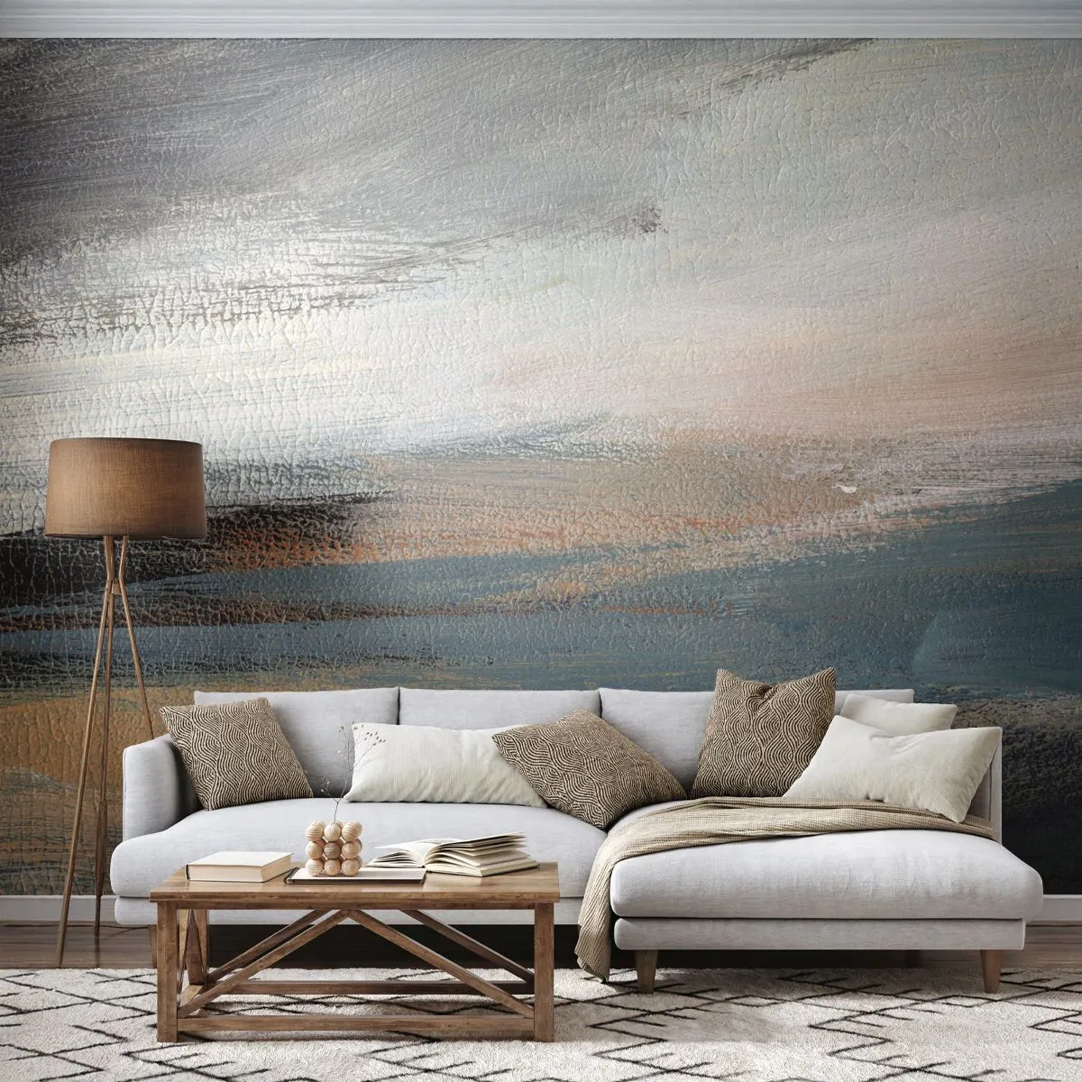 Photo Wallpaper Premium Canvas - Abstract: Northern Landscsape - Piece, Abstraction, Minimalism - 100x70 cm