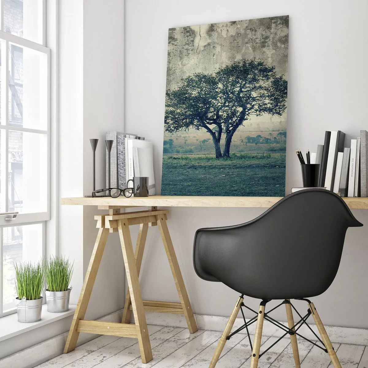 Glass picture - Apple Tree in Blue? - 50x70 cm