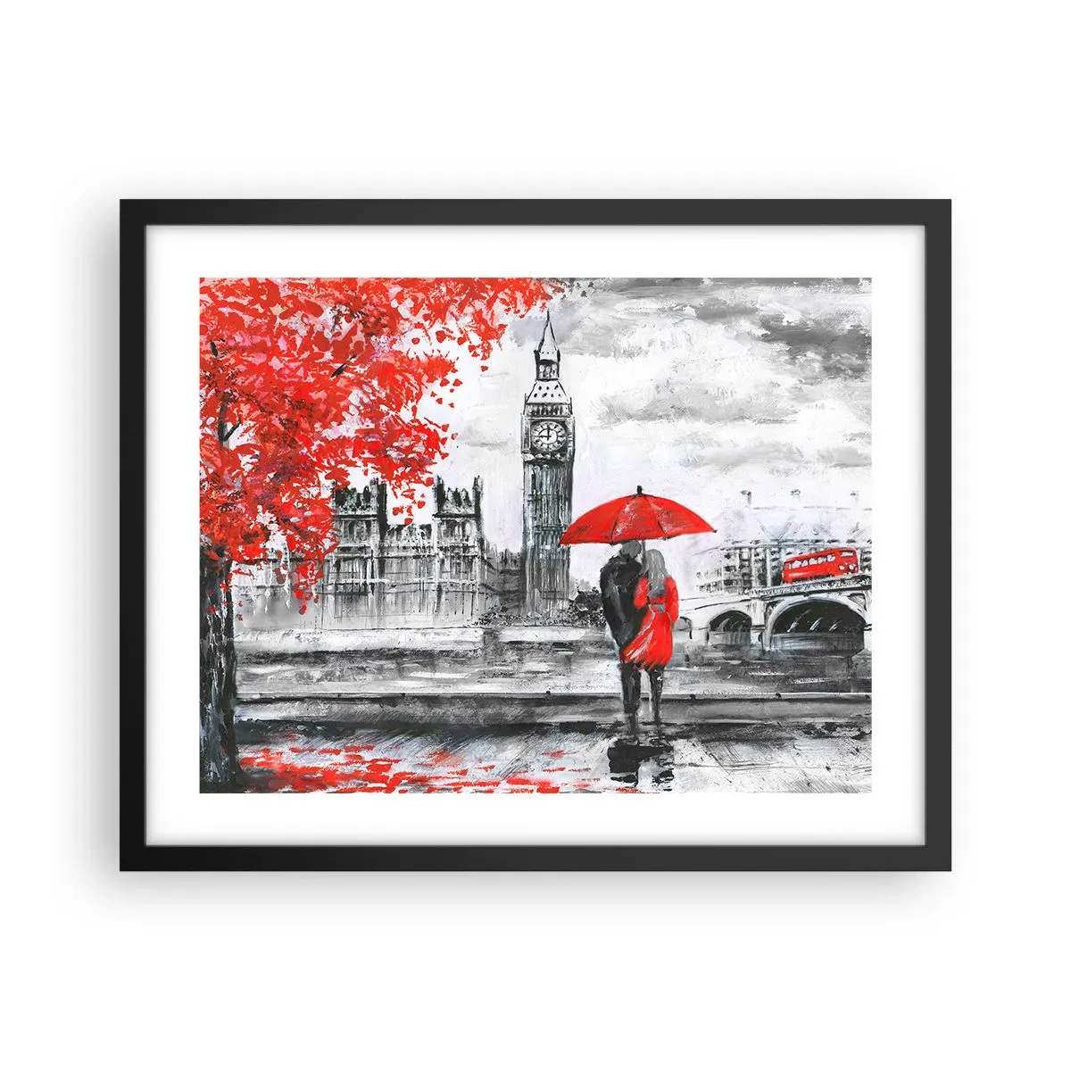 Poster in black frame - In Love with London - 50x40 cm