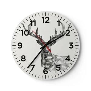 Wall clock - Clock on glass - Derr in Cubist Style - 30x30 cm