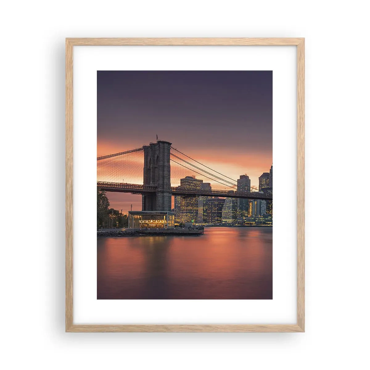 Poster in light oak frame - Submerged in Lilac Silence - 40x50 cm