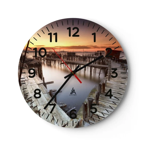 Wall clock - Clock on glass - Authentic, Not a Tourist Trap - 30x30 cm