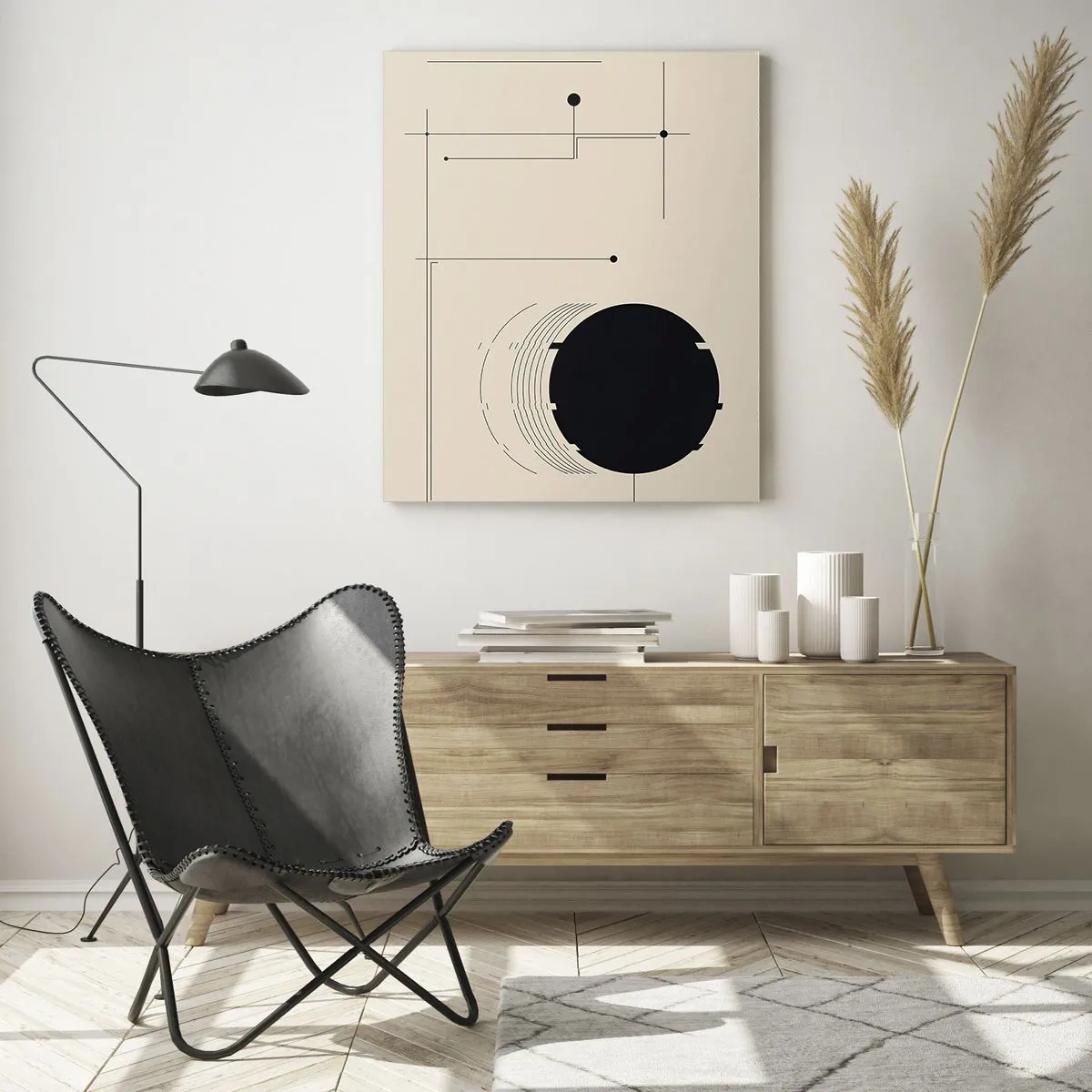 Glass picture - Springy and Dynamic Composition - 50x70 cm