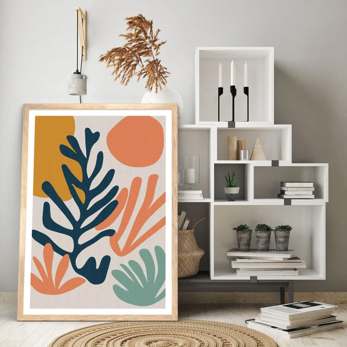 Poster in light oak frame - Coral Sea - 30x40 cm