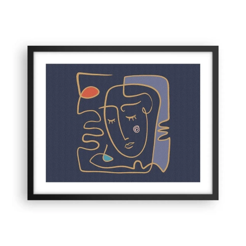 Poster in black frame - Deeply In Thoughts - 50x40 cm