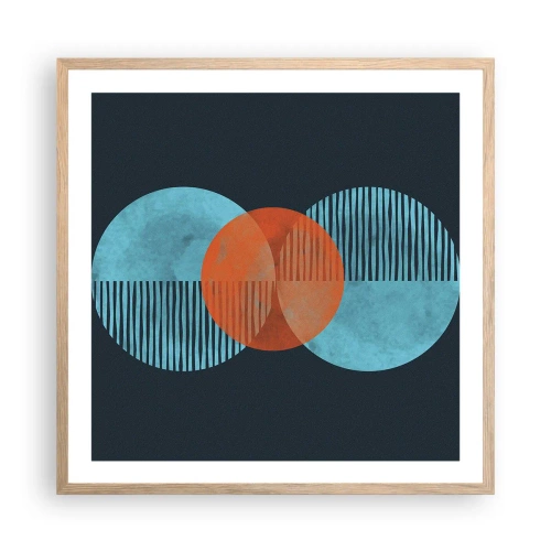 Poster in light oak frame - Symmetrical Composition - 60x60 cm