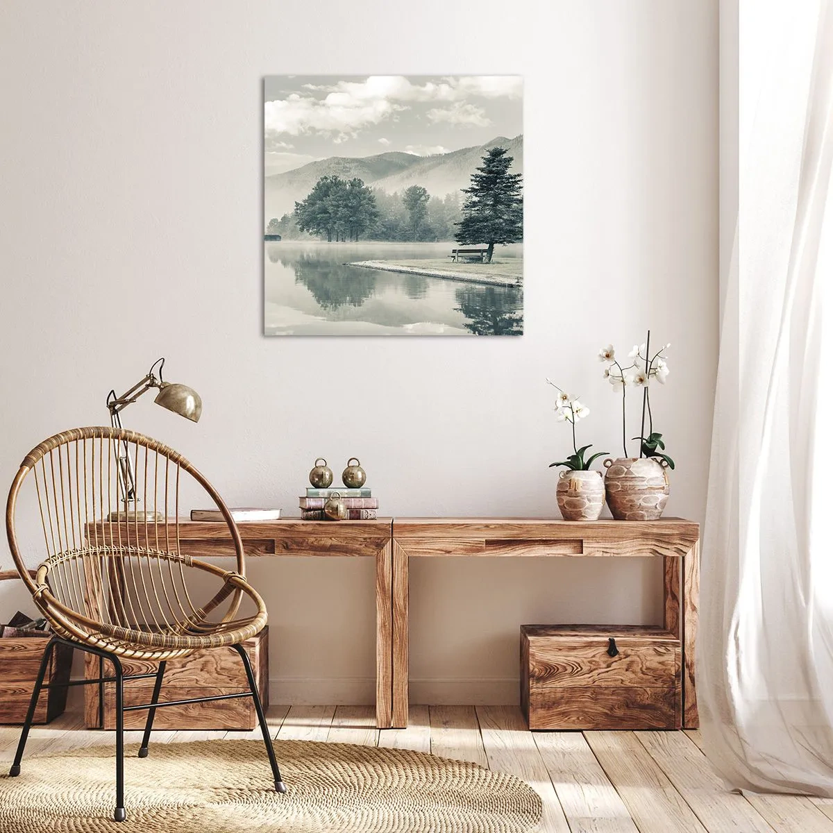 Canvas picture - Lake Is Still Asleep - 40x40 cm