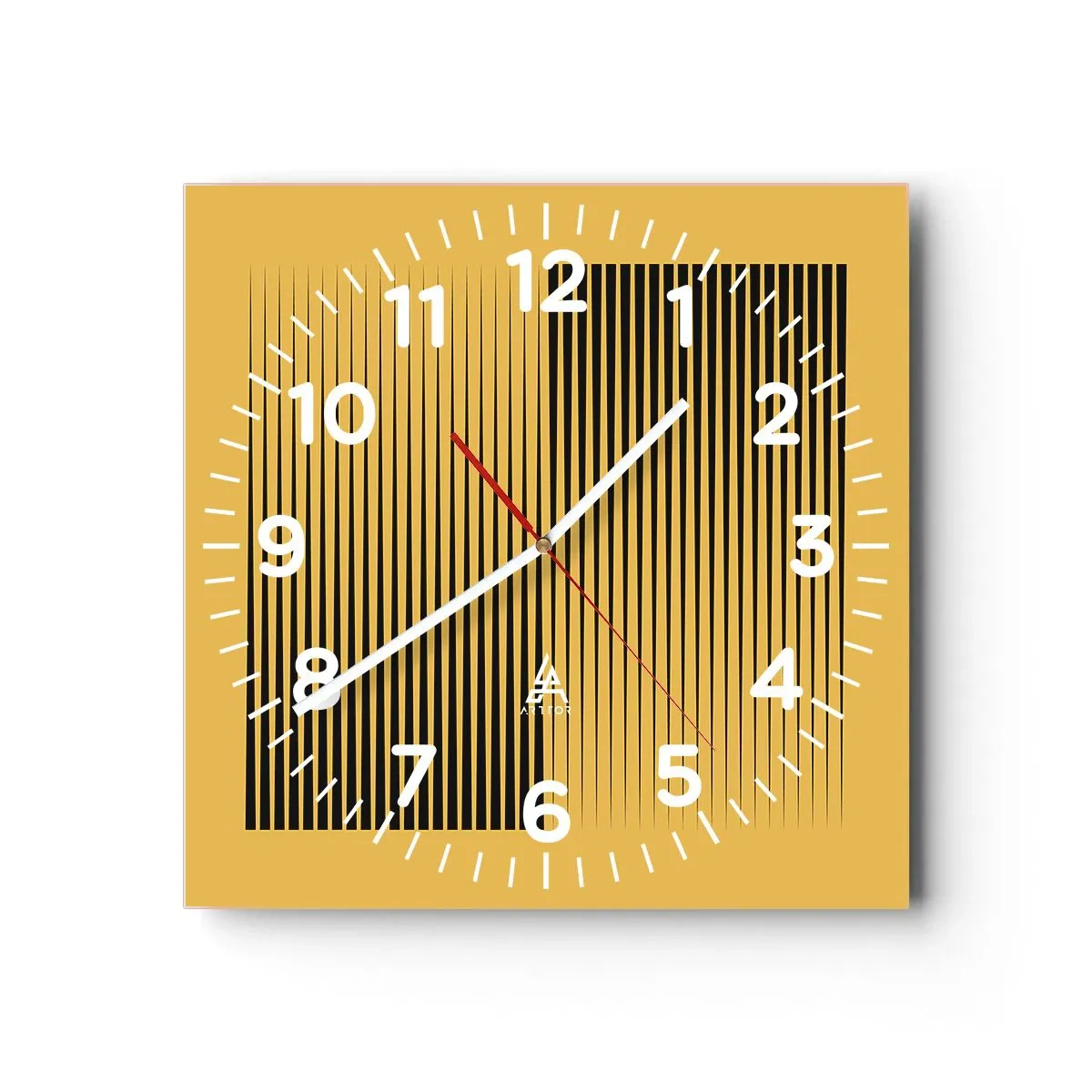 Wall clock - Clock on glass - Square Opposites - 40x40 cm