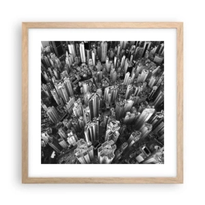 Poster in light oak frame - Higher and Higher - 40x40 cm