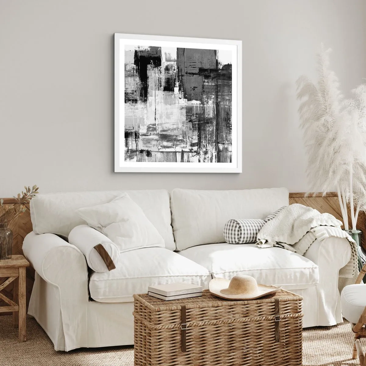 Poster in white frmae - Grey is Beautiful - 40x40 cm