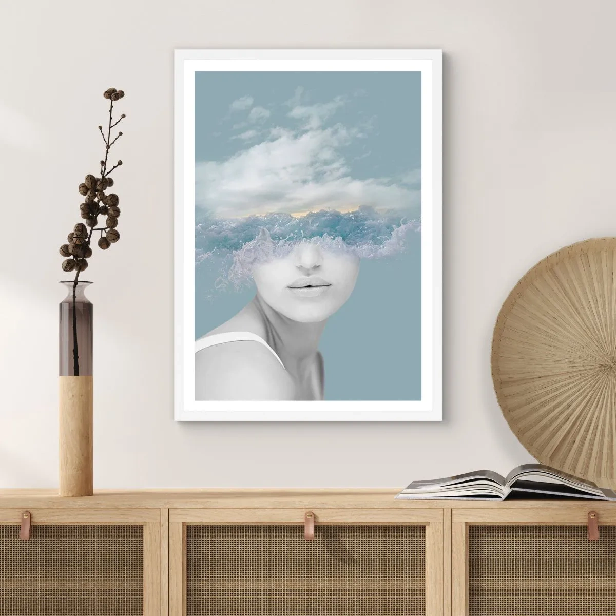 Poster in white frmae - With the Head In the Clouds - 40x50 cm