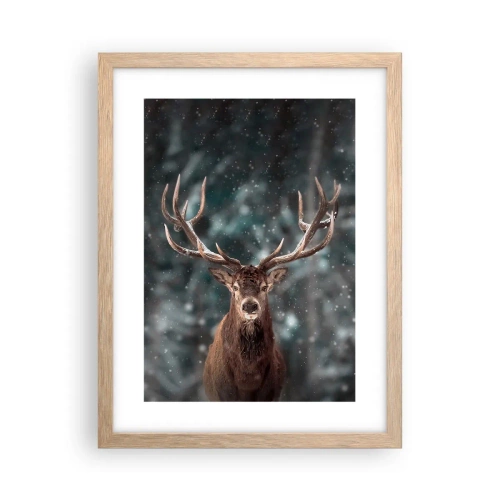 Poster in light oak frame - King of Forest Crowned - 30x40 cm
