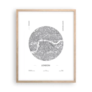 Poster in light oak frame - Anatomy of London - 40x50 cm