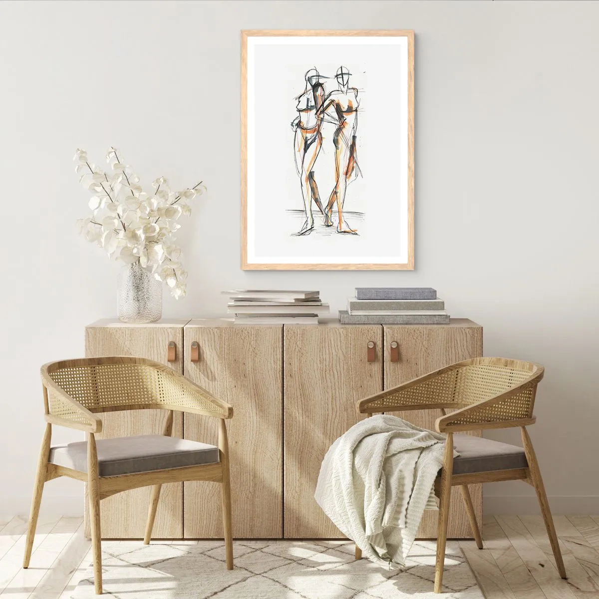Poster in light oak frame - Study of Grace - 70x100 cm