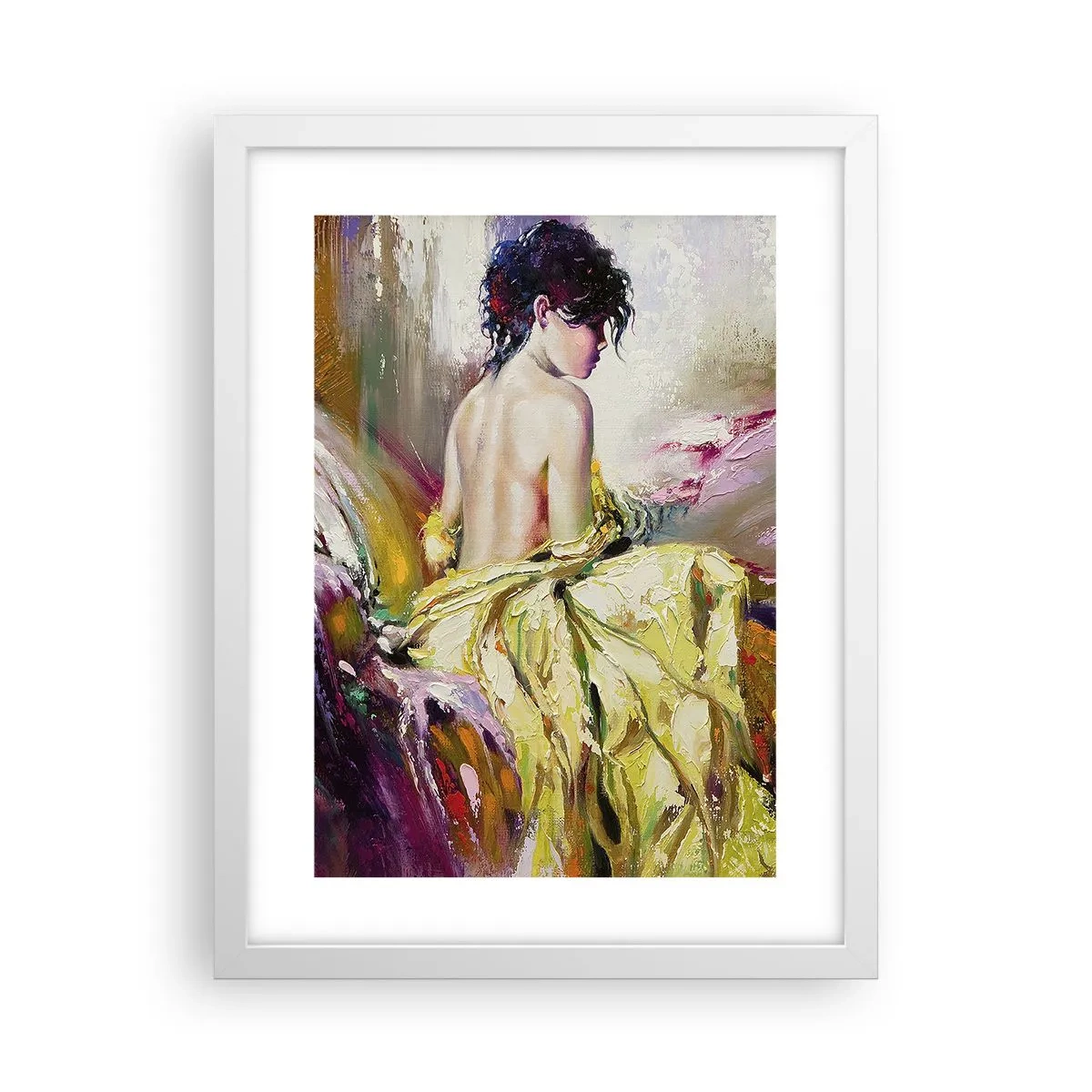 Poster in white frmae - Graceful in Yellow - 30x40 cm